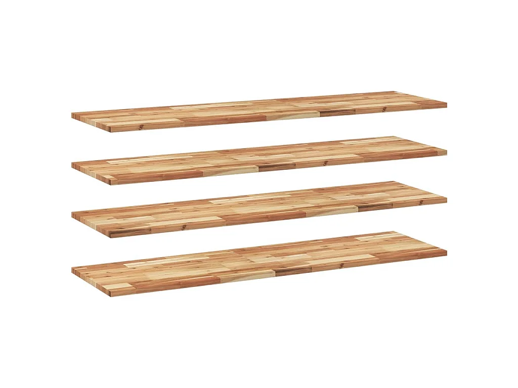 Schweberegale 4 Stk. 120x40x2 cm Massivholz Akazie Ölbehandelt