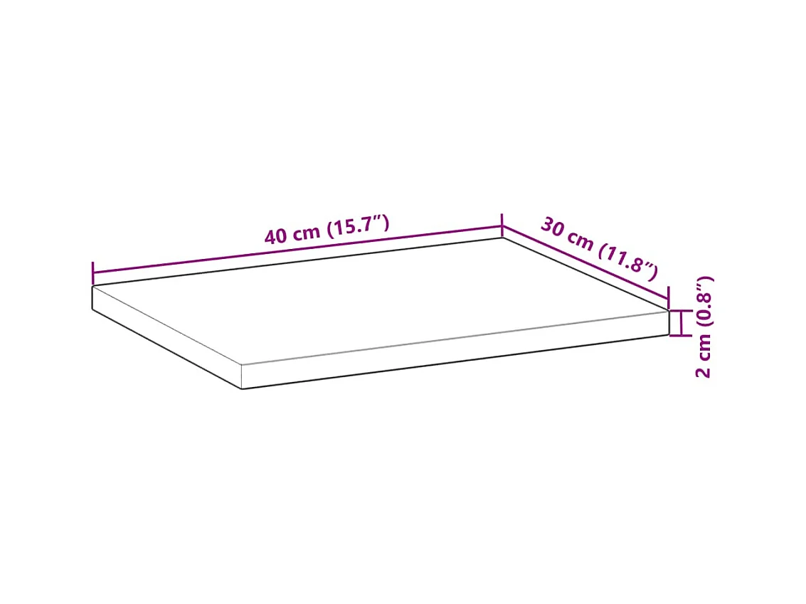 Schweberegal 40x30x2 cm Massivholz Akazie Ölbehandelt