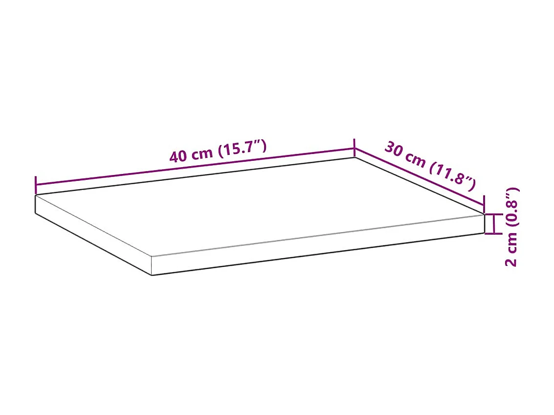 Prateleira flutuante 40x30x2 cm acácia maciça acabamento a óleo
