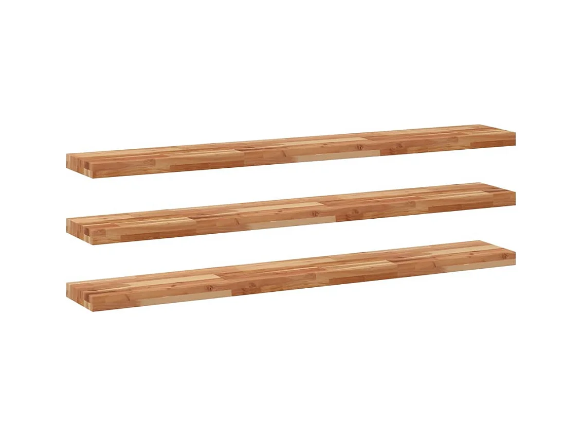 Étagères flottantes 3 pcs 140x20x4 cm acacia massif à l'huile