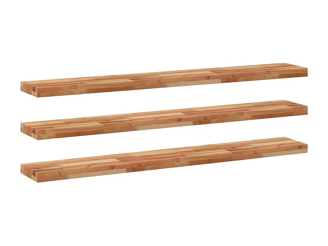 Étagères flottantes 3 pcs 140x20x4 cm acacia massif à l'huile