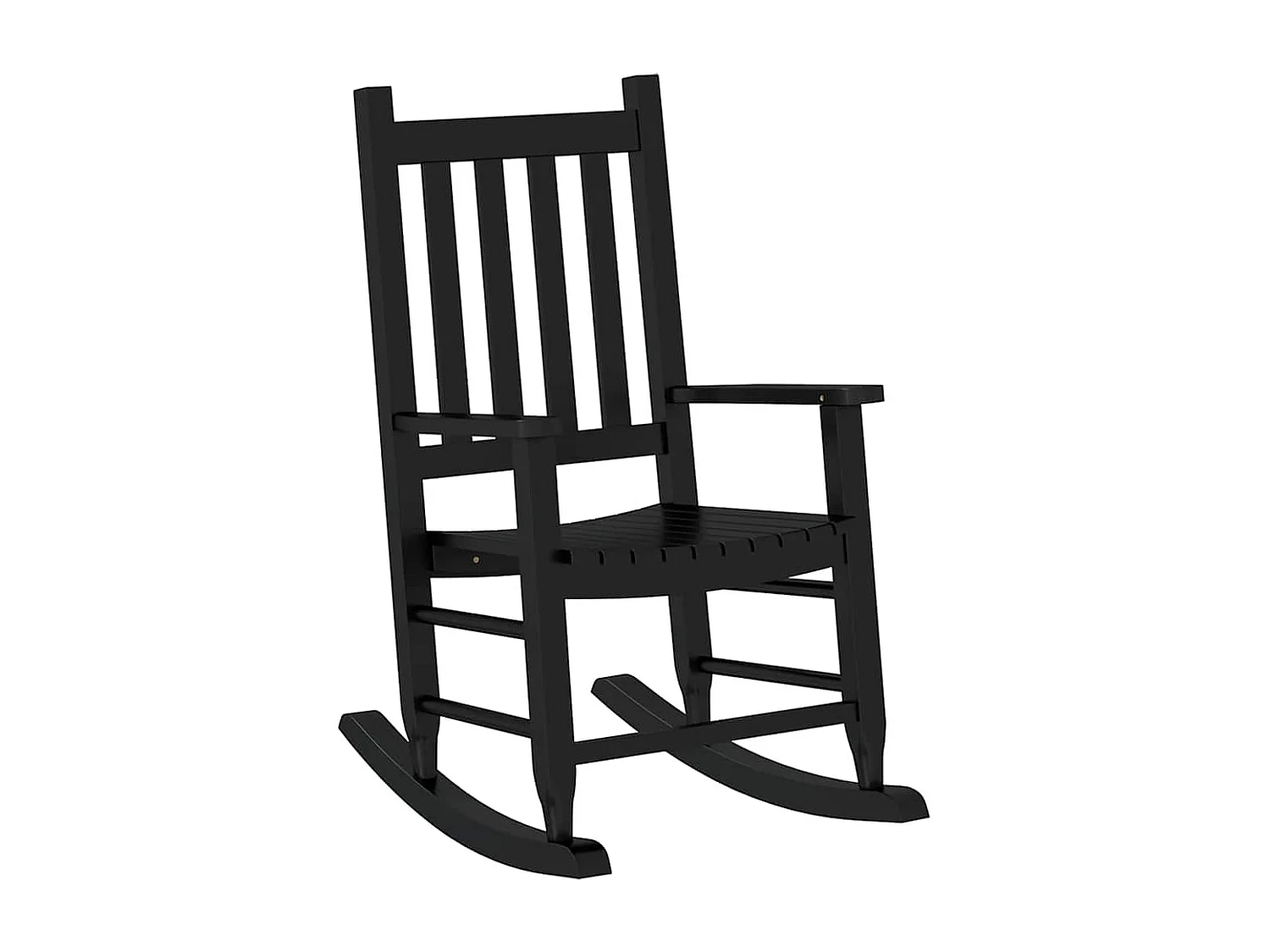 Chaise à bascule enfants noir bois de peuplier massif