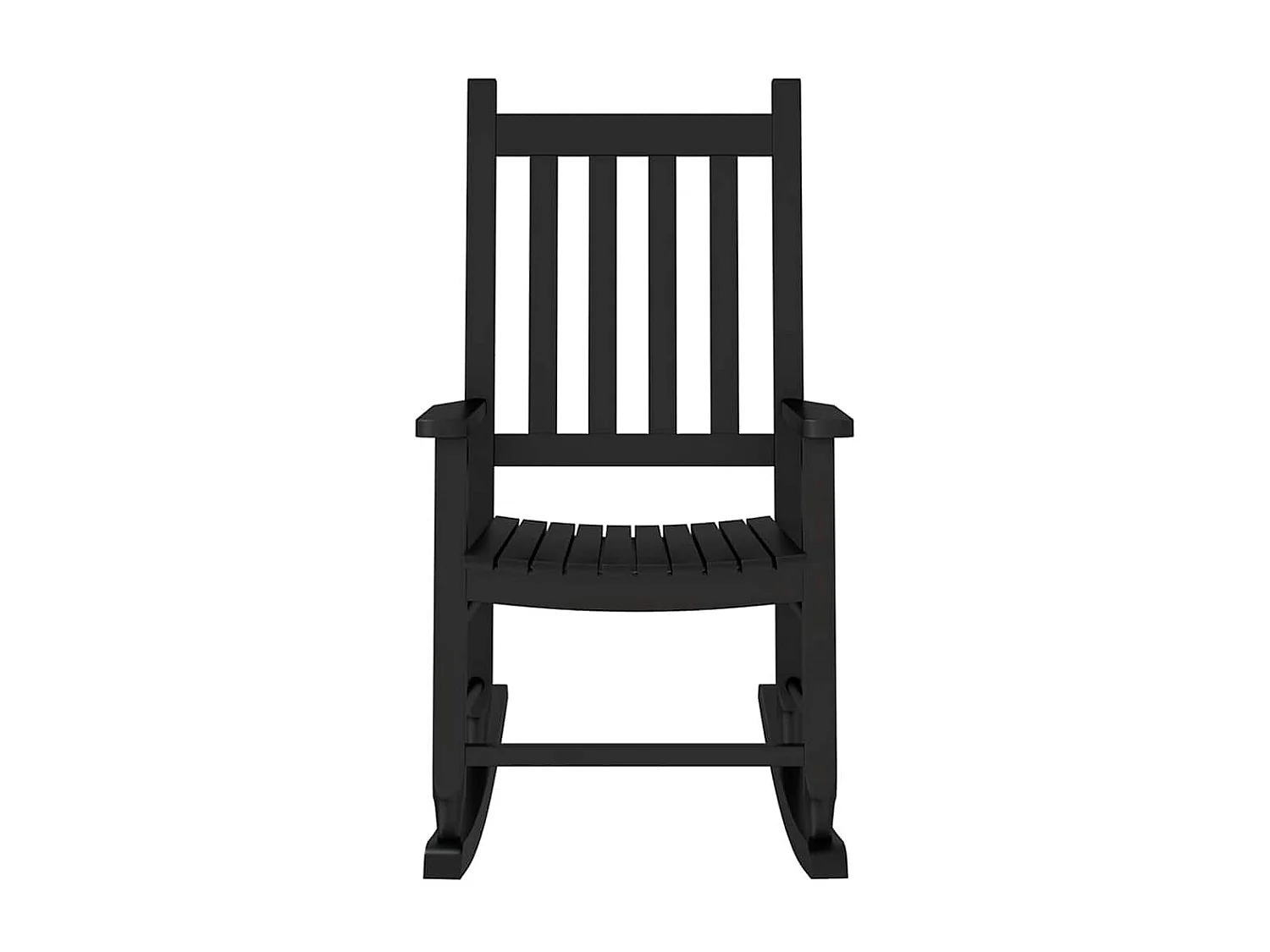 Chaise à bascule enfants noir bois de peuplier massif