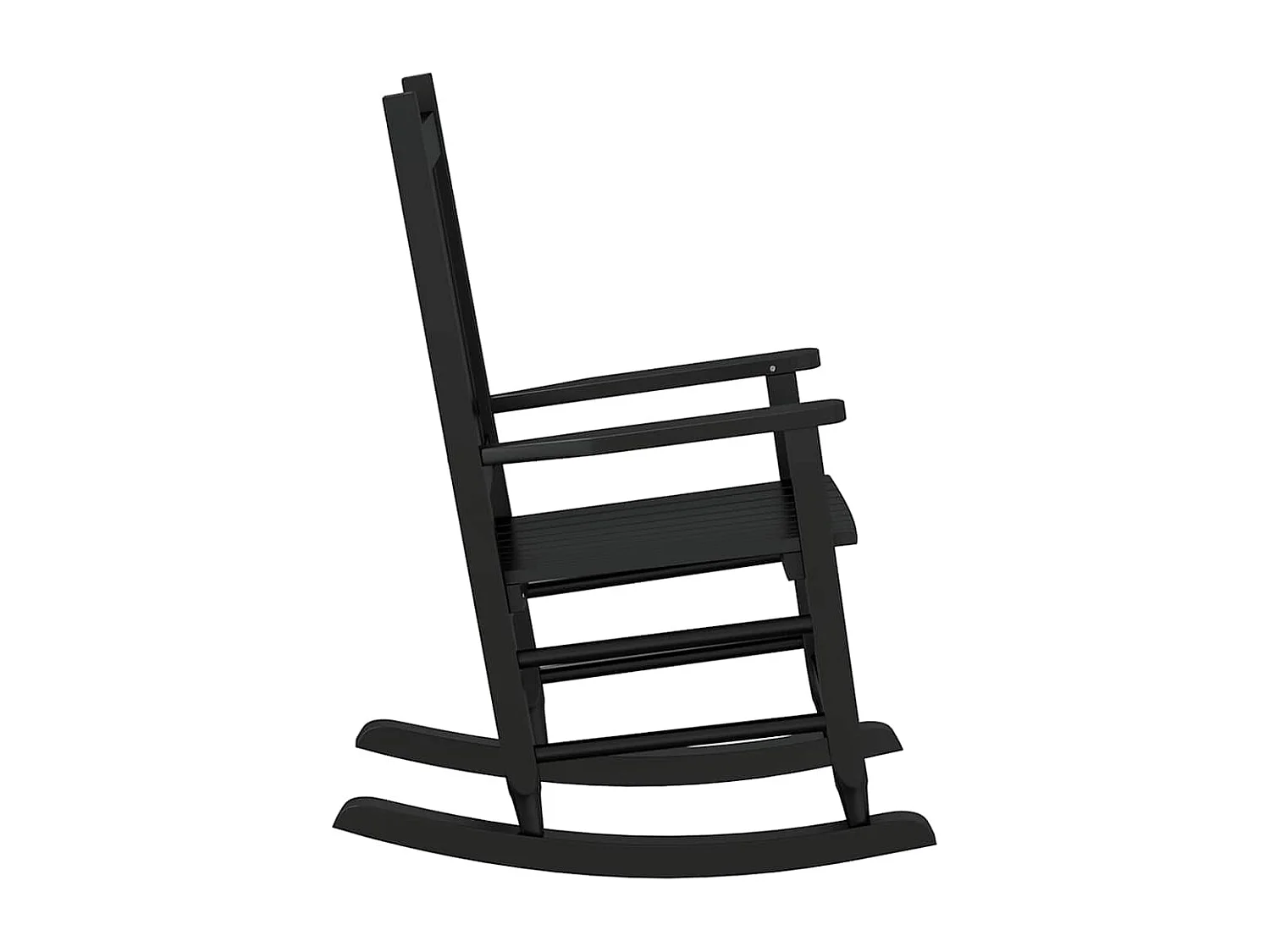 Chaise à bascule enfants noir bois de peuplier massif