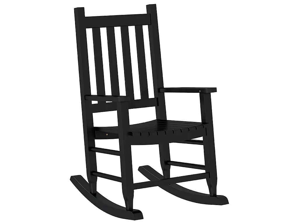 Chaise à bascule enfants noir bois de peuplier massif