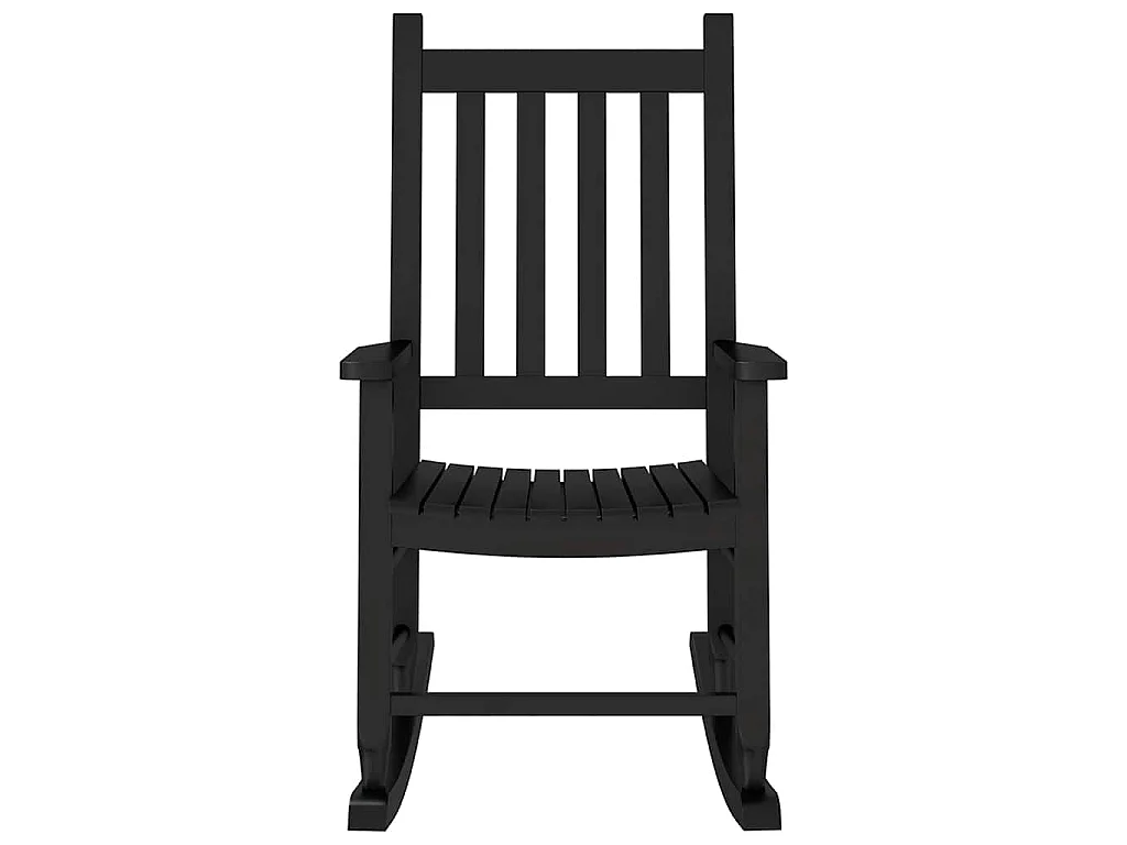 Chaise à bascule enfants noir bois de peuplier massif