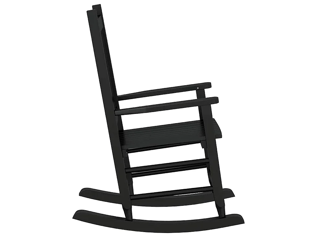 Chaise à bascule enfants noir bois de peuplier massif