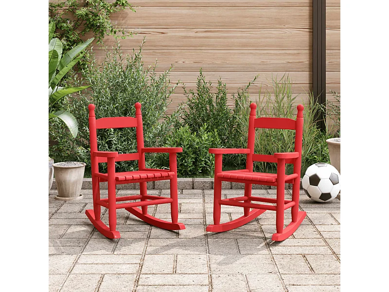 Cadeiras de baloiço infantis 2 pcs álamo maciço vermelho