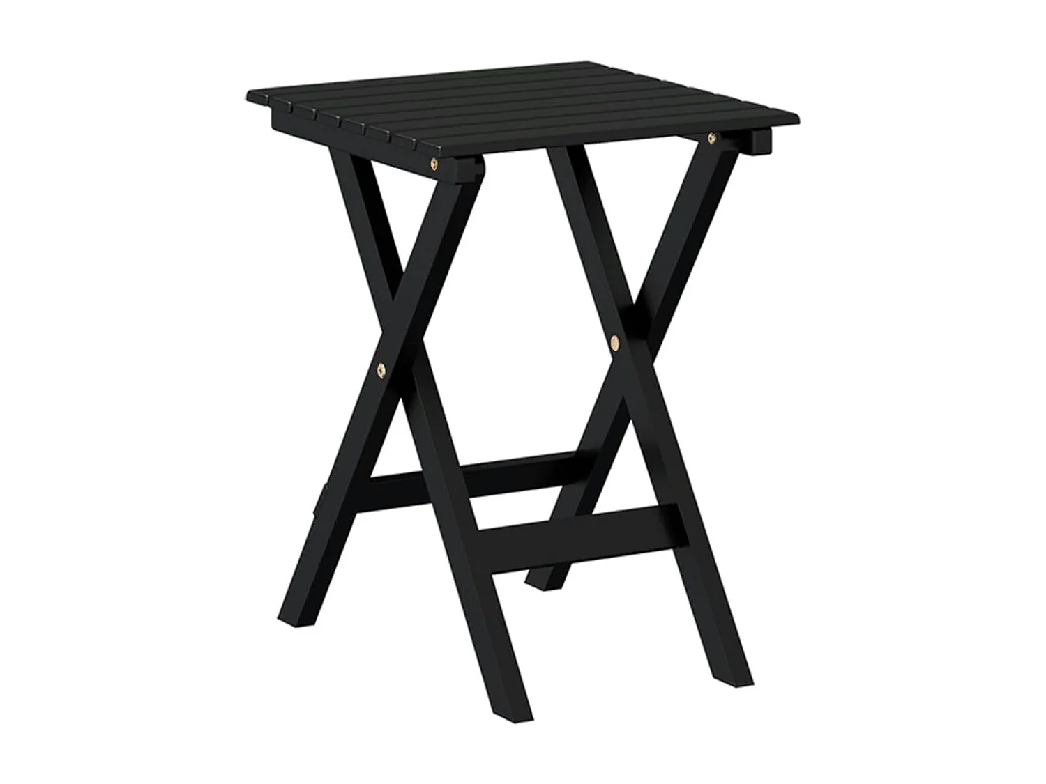 Cadeira de baloiço com mesa dobrável álamo maciço preto