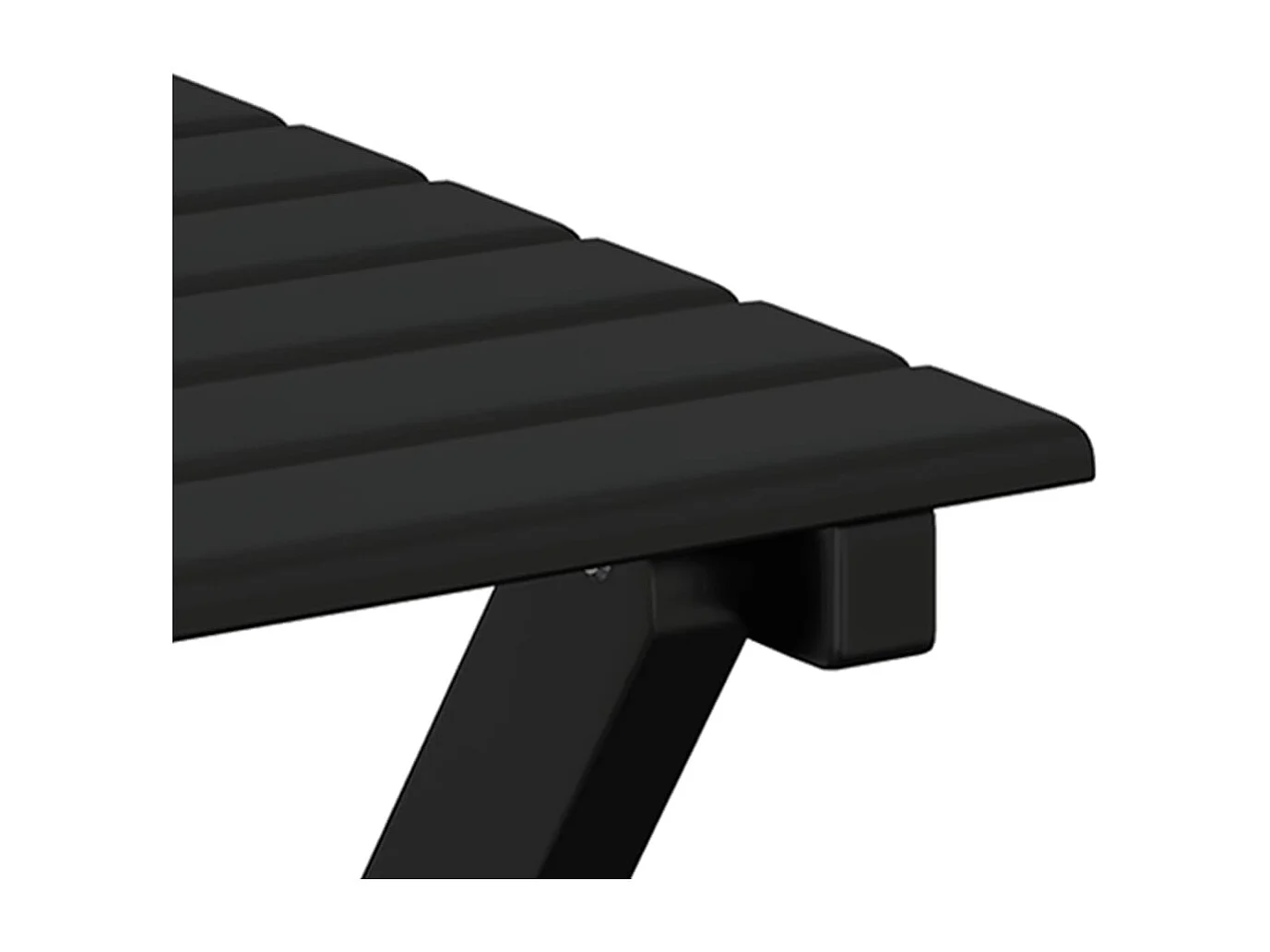 Cadeira de baloiço com mesa dobrável álamo maciço preto