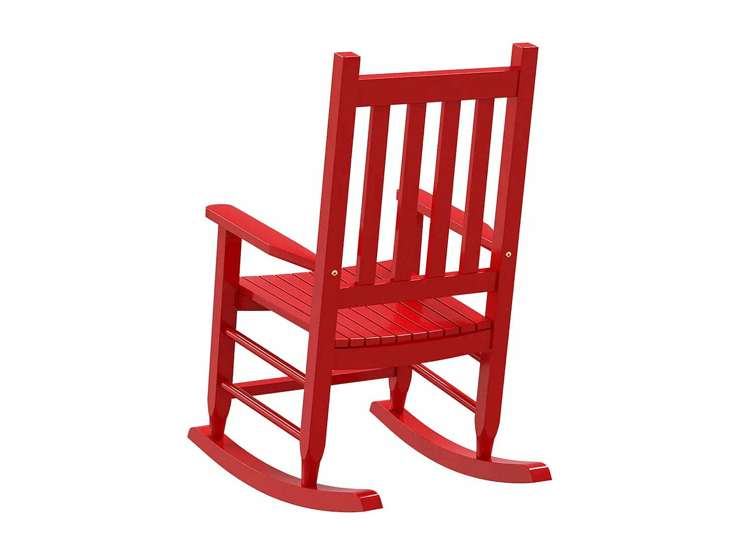 Cadeira de baloiço infantil madeira de álamo maciça vermelho