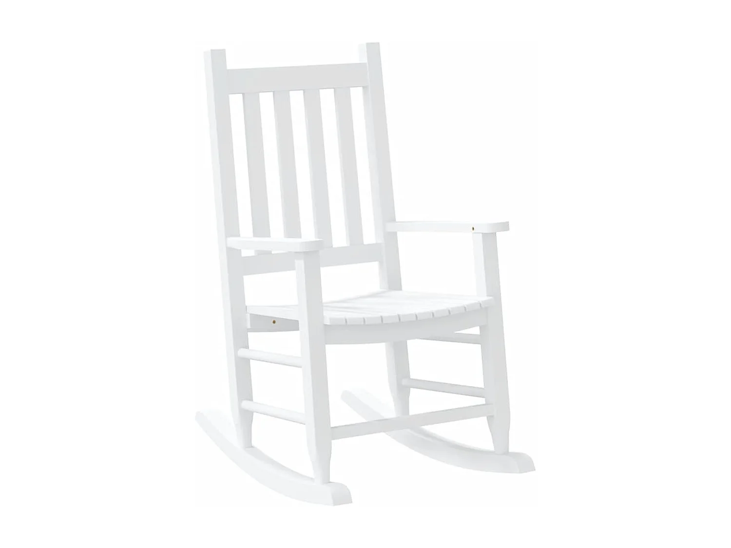 Chaise à bascule enfants blanc bois de peuplier massif