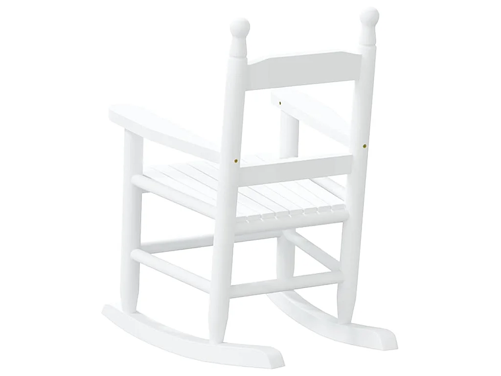 Chaise à bascule enfants blanc bois de peuplier massif