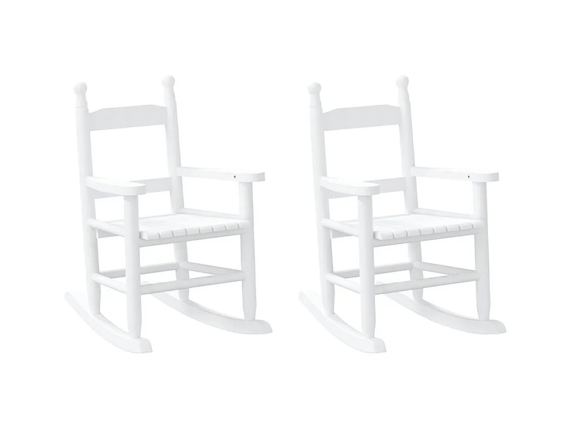 Chaises à bascule enfants lot de 2 blanc bois peuplier massif