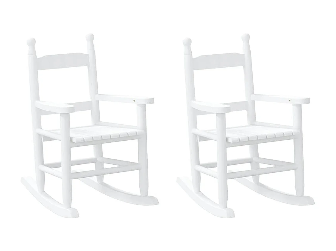 Chaises à bascule enfants lot de 2 blanc bois peuplier massif