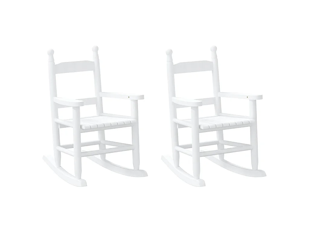 Schommelstoelen 2 st voor kinderen massief populierenhout wit