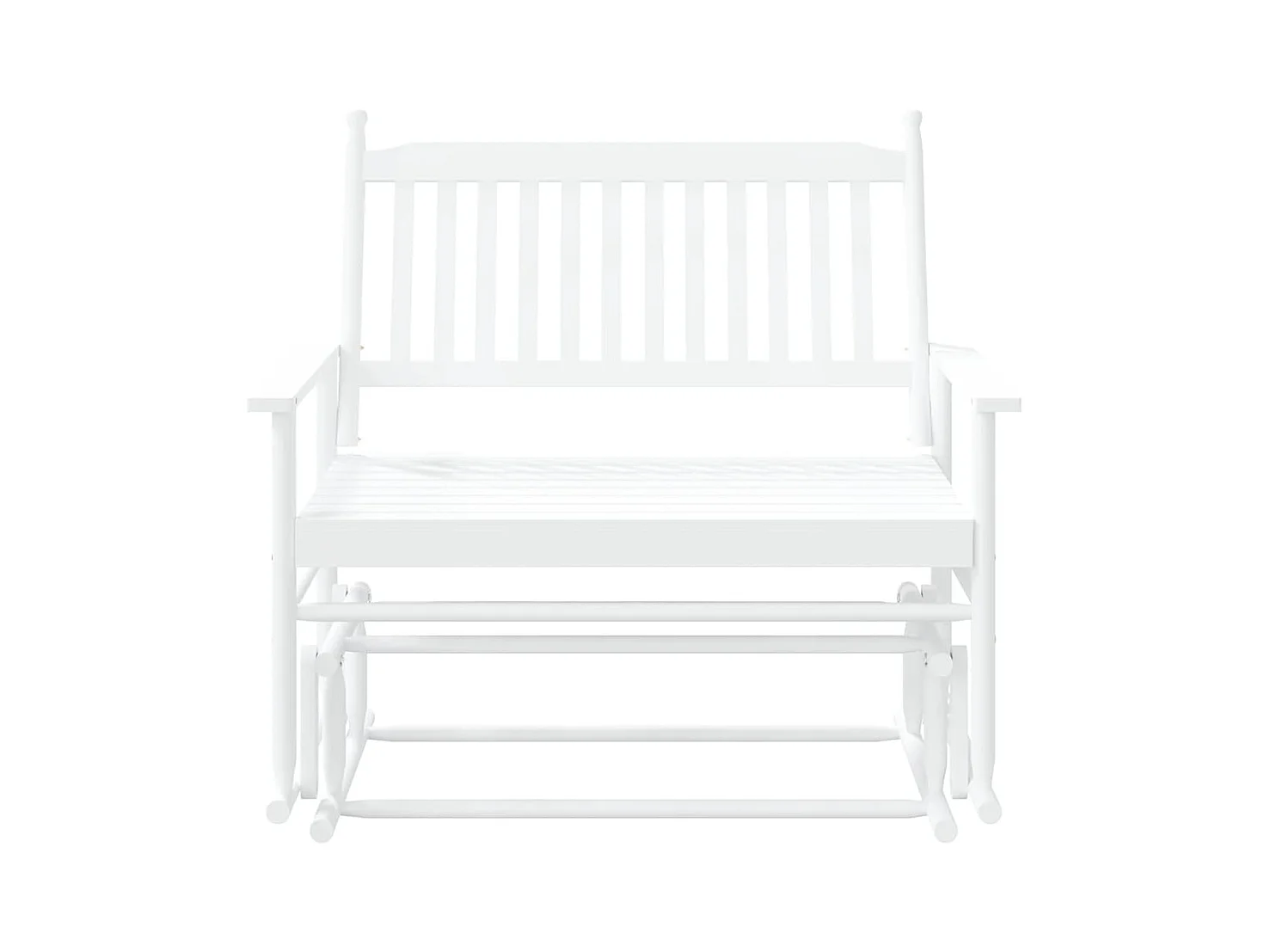 Panca a Dondolo Bianca 118x70x104,5 cm Legno Massello di Pioppo