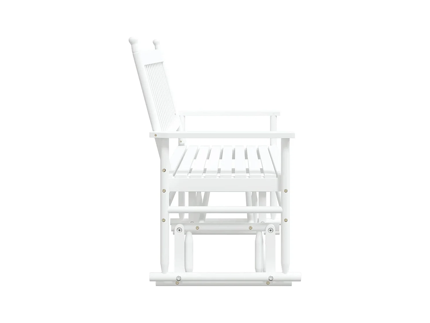 Panca a Dondolo Bianca 118x70x104,5 cm Legno Massello di Pioppo