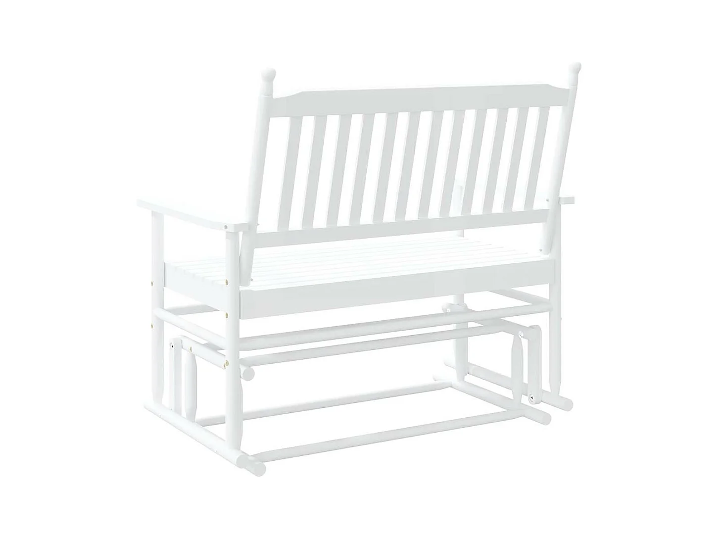 Panca a Dondolo Bianca 118x70x104,5 cm Legno Massello di Pioppo