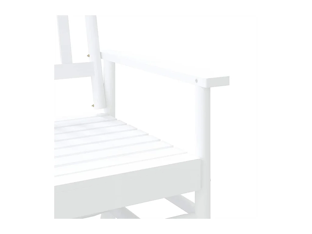 Panca a Dondolo Bianca 118x70x104,5 cm Legno Massello di Pioppo