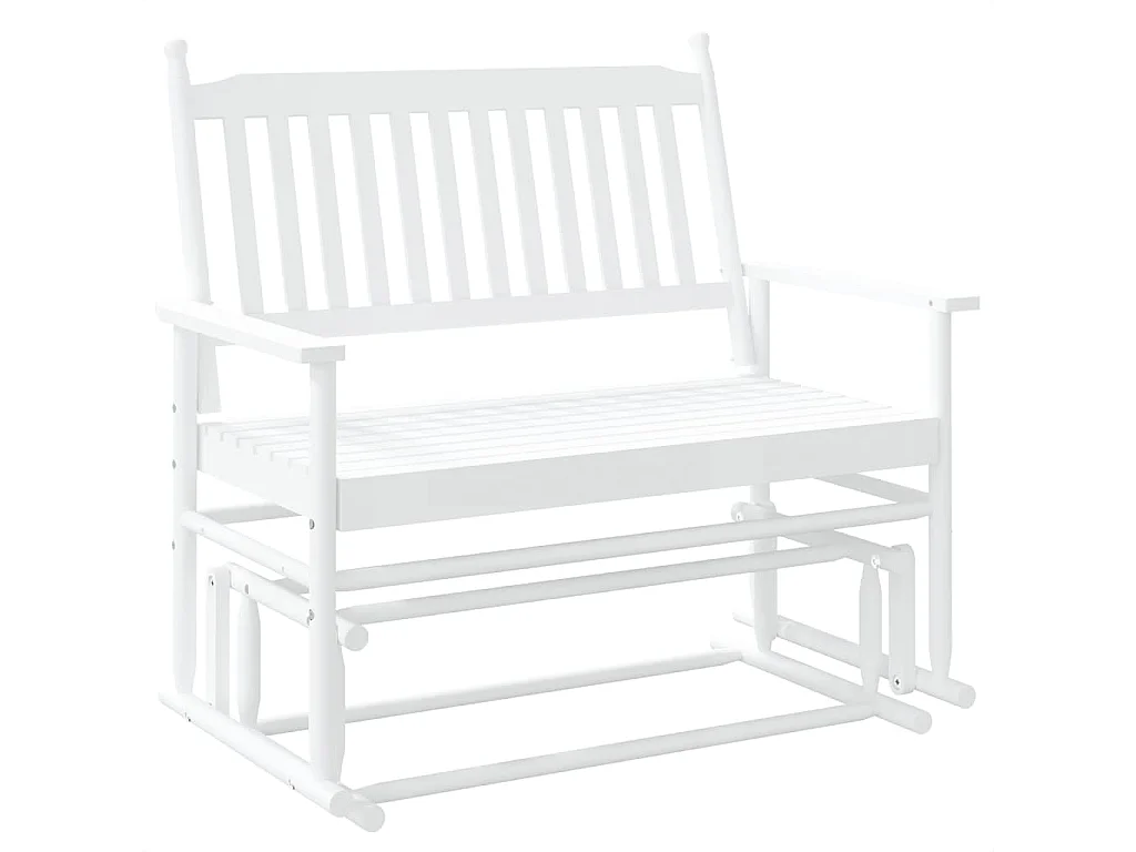 Banc balancelle blanc 118x70x104,5 cm bois massif de peuplier