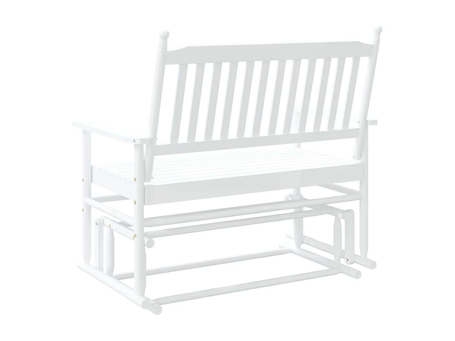 Banc balancelle blanc 118x70x104,5 cm bois massif de peuplier