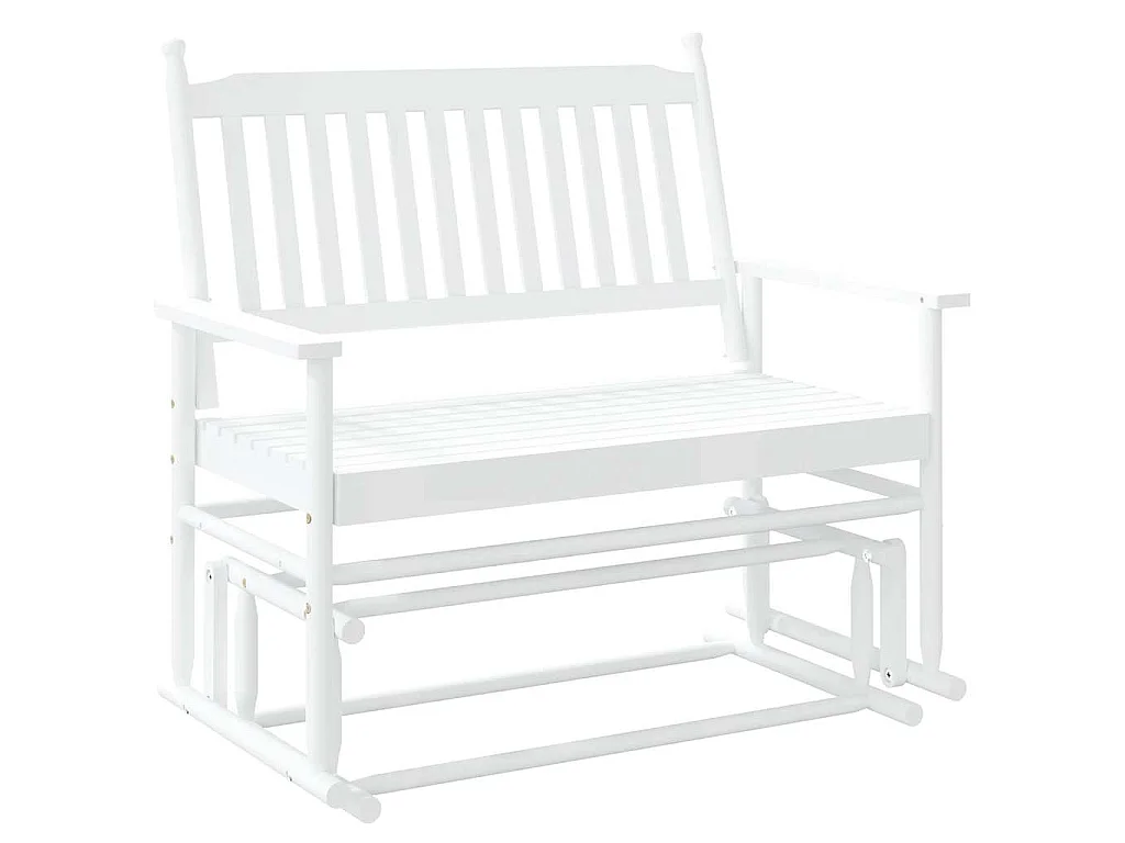 Schaukelbank Weiß 118x70x104,5 cm Massivholz Pappel