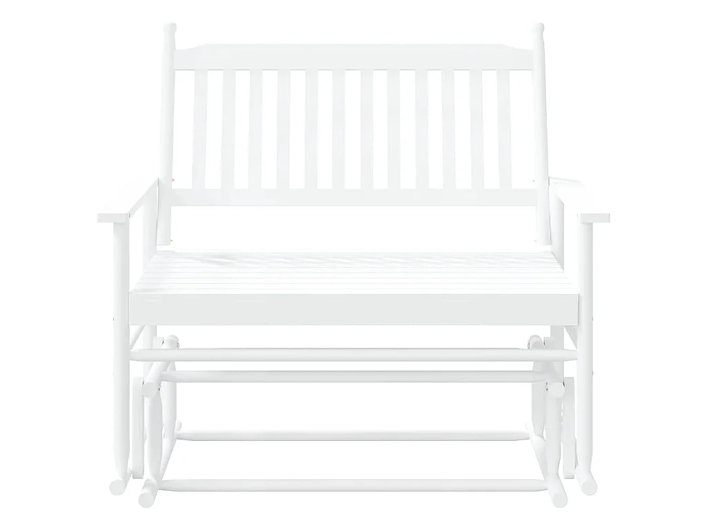 Schaukelbank Weiß 118x70x104,5 cm Massivholz Pappel