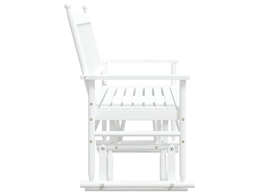 Schaukelbank Weiß 118x70x104,5 cm Massivholz Pappel