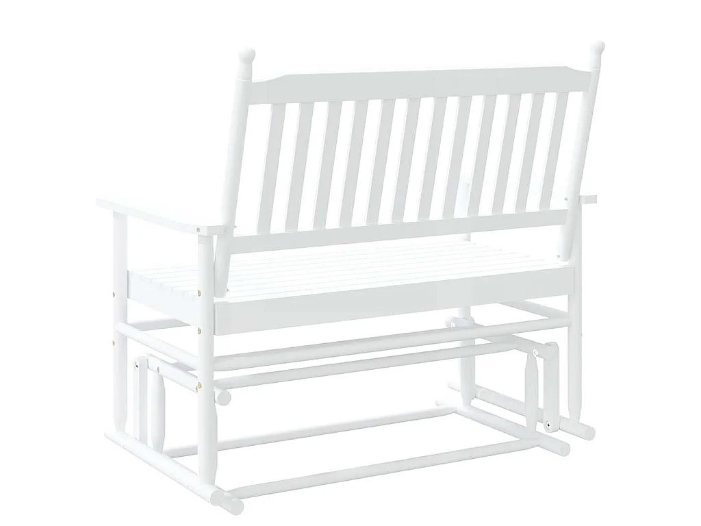 Schaukelbank Weiß 118x70x104,5 cm Massivholz Pappel