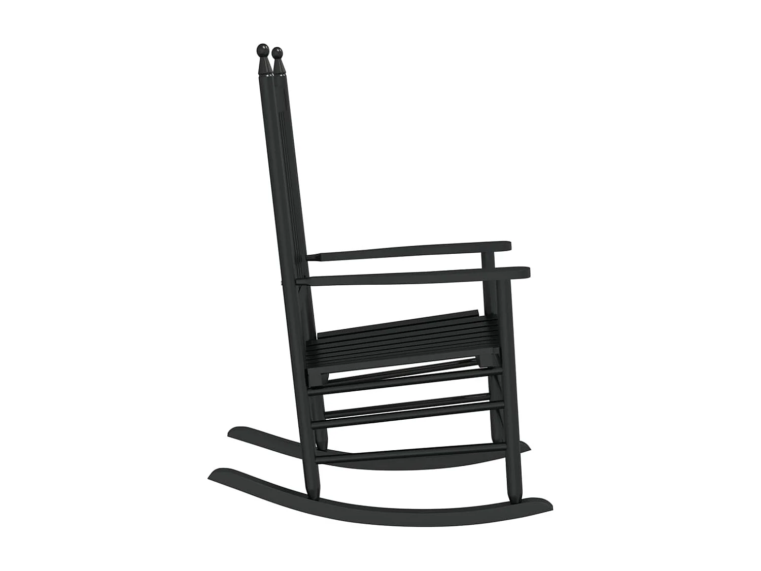 Chaises à bascule avec sièges incurvés lot de 2 noir peuplier