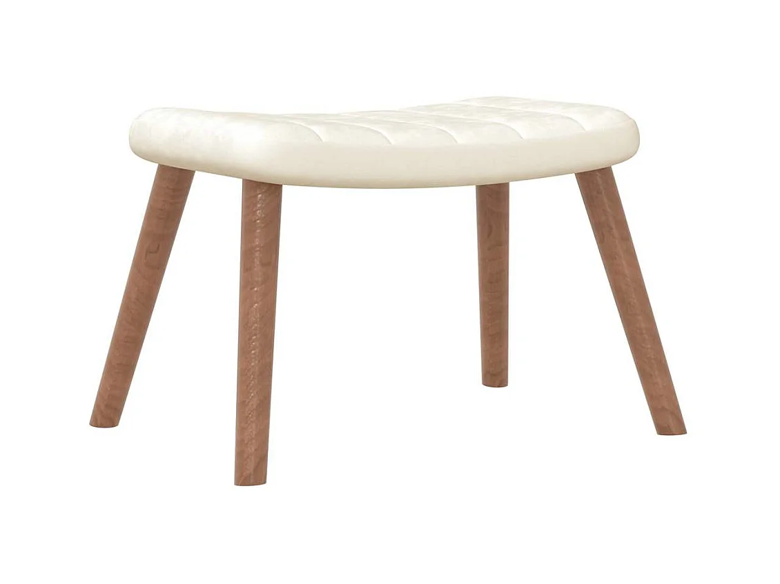 Chaise à bascule avec repose-pied Blanc crème Velours