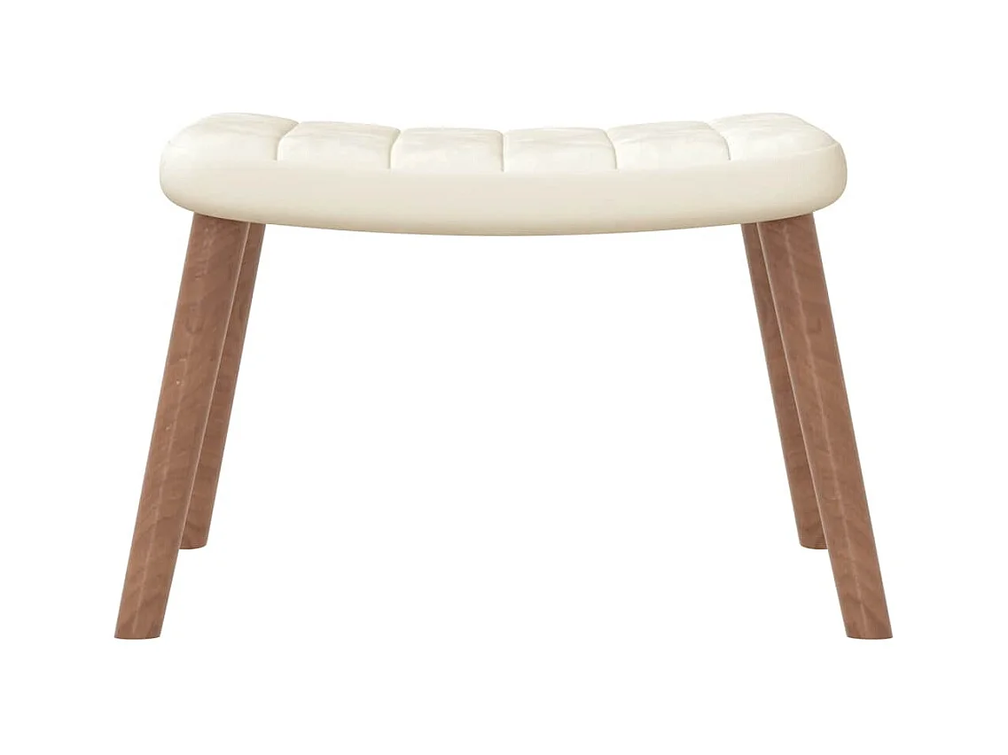 Chaise à bascule avec repose-pied Blanc crème Velours