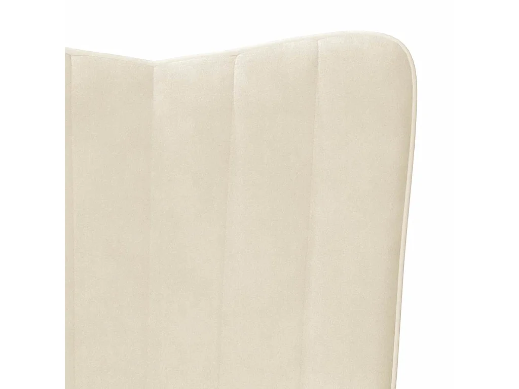 Chaise à bascule avec repose-pied Blanc crème Velours