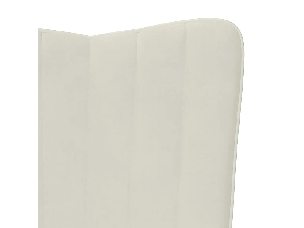 Schommelstoel met voetenbank fluweel crèmewit