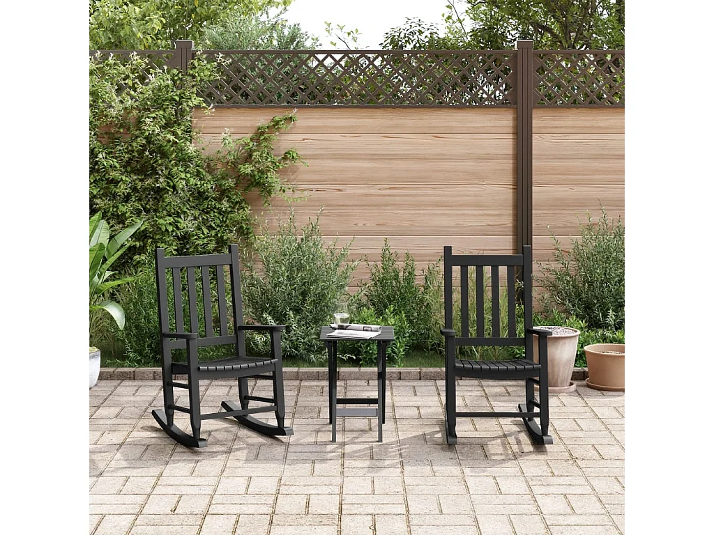 Cadeiras de baloiço infantis 2 pcs álamo maciço preto