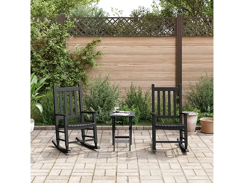 Cadeiras de baloiço infantis 2 pcs álamo maciço preto