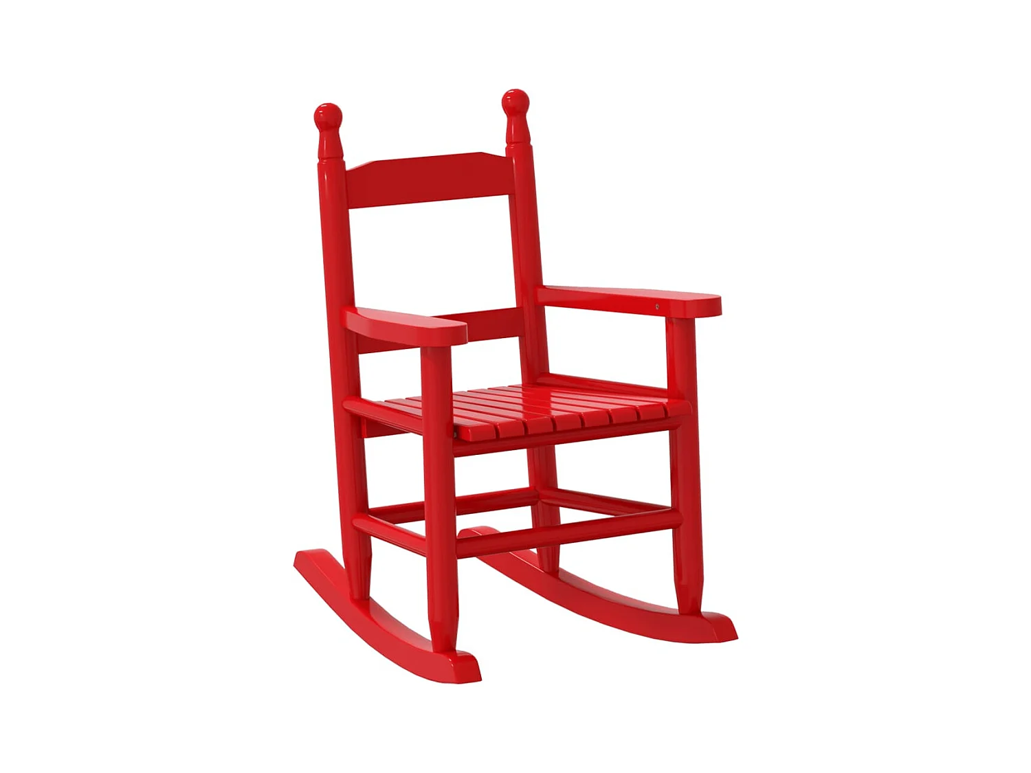 Schommelstoel voor kinderen massief populierenhout rood