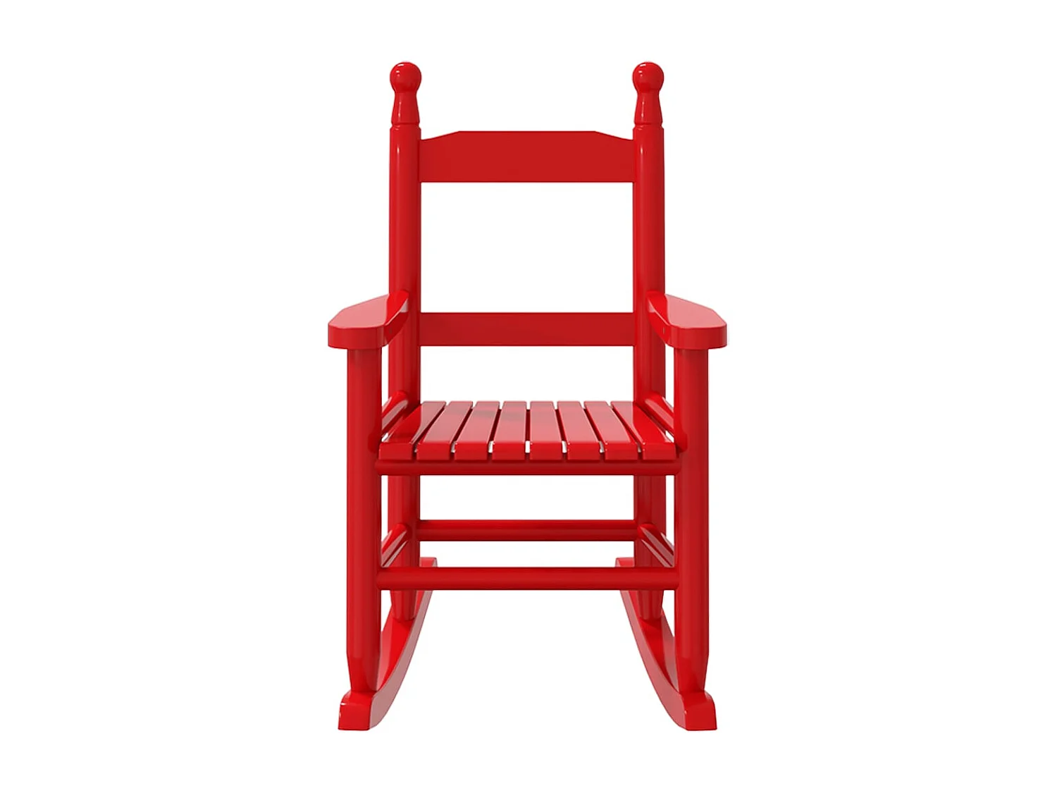 Cadeira de baloiço infantil madeira de álamo maciça vermelho