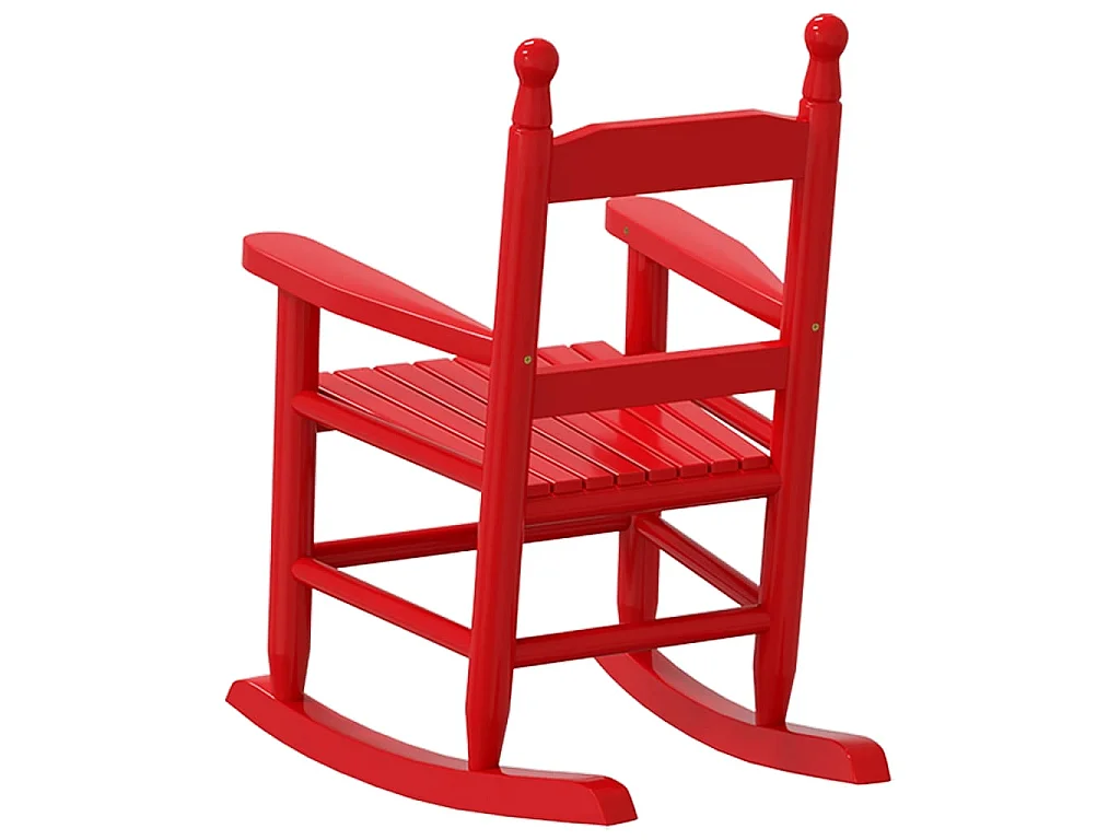 Chaise à bascule enfants rouge bois de peuplier massif