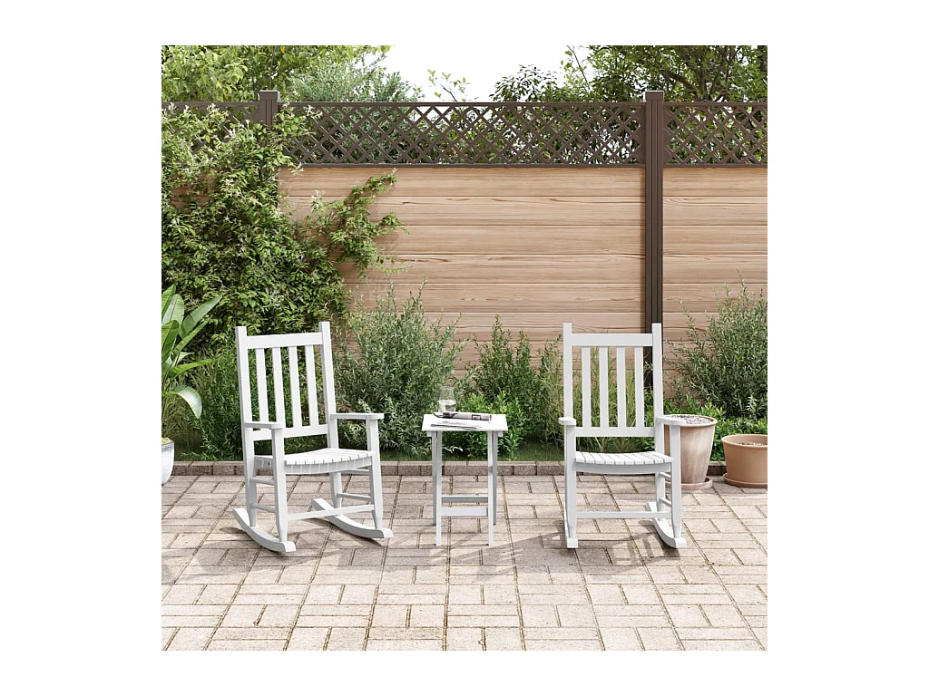 Chaises à bascule enfants lot de 2 blanc bois peuplier massif