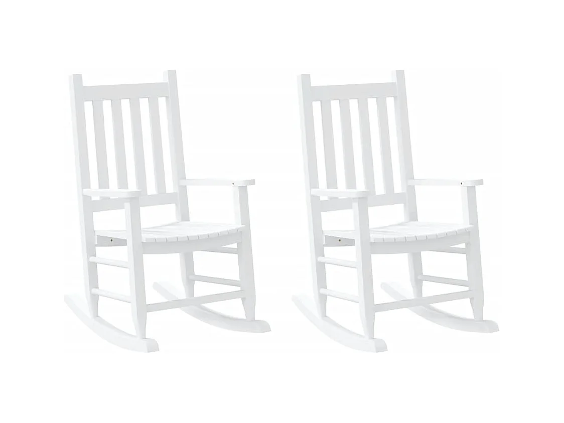 Chaises à bascule enfants lot de 2 blanc bois peuplier massif
