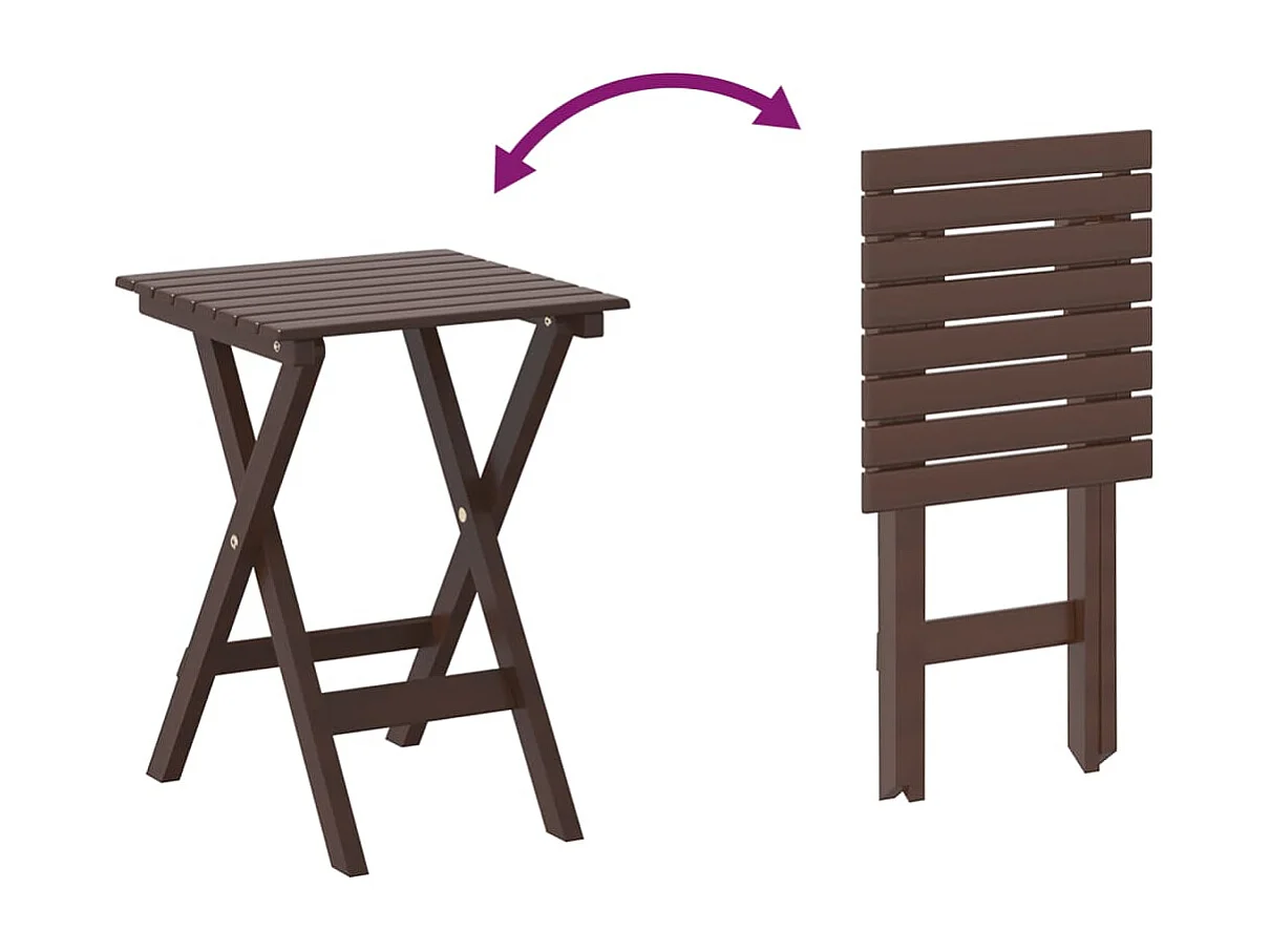 Cadeira de baloiço com mesa dobrável álamo maciço castanho