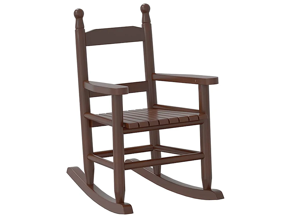 Mecedora para niños madera maciza de álamo marrón