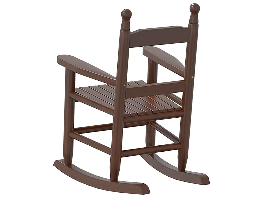 Mecedora para niños madera maciza de álamo marrón