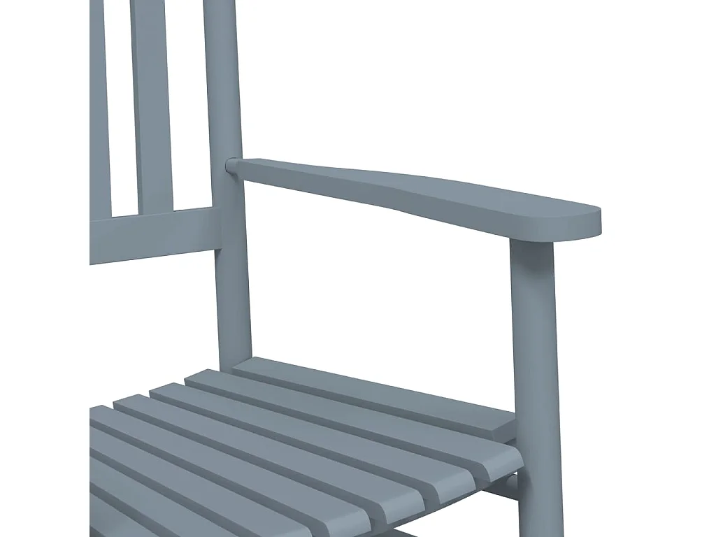 Chaises à bascule lot de 2 table pliable gris massif peuplier