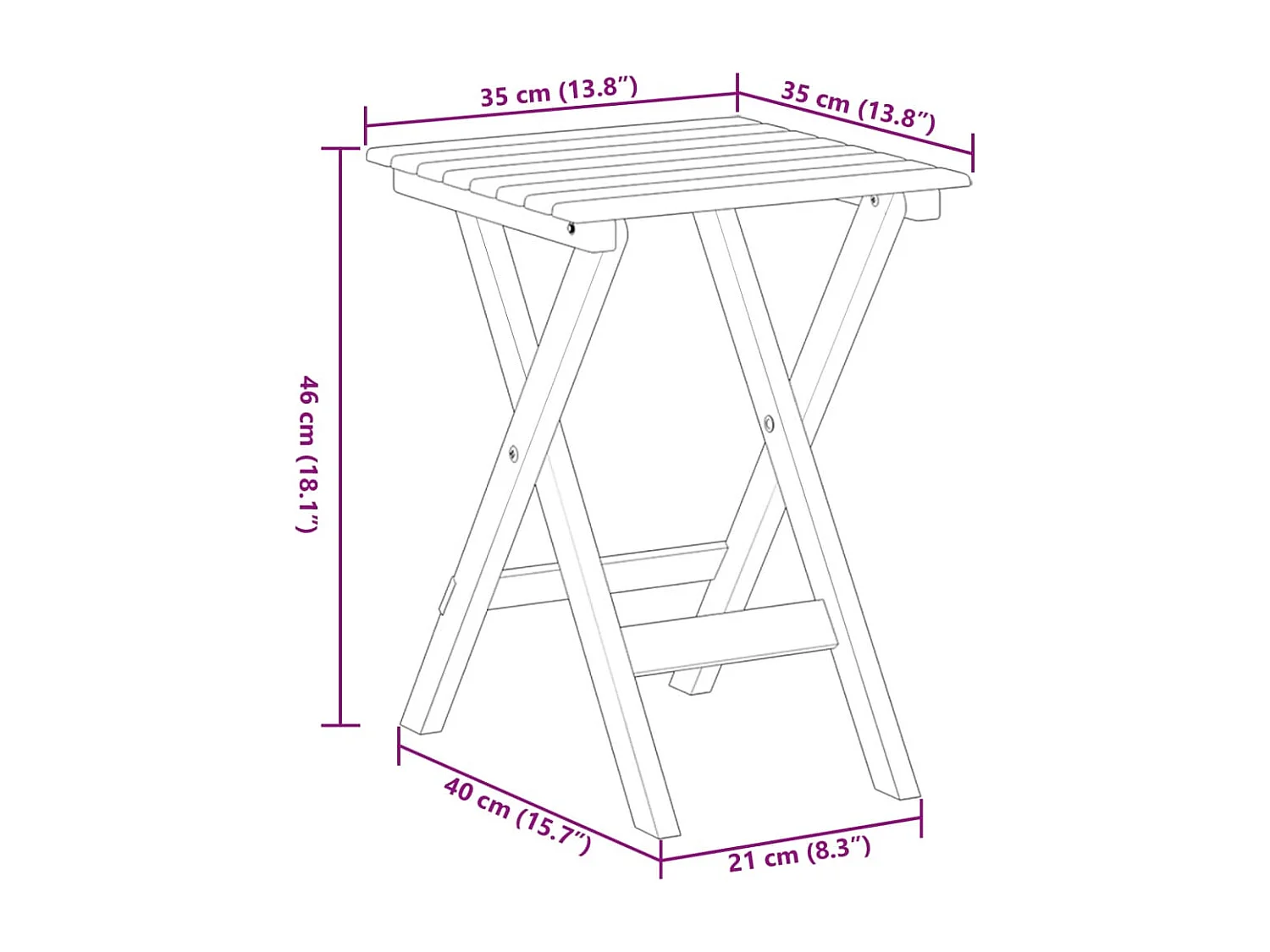 Chaises à bascule lot de 2 table pliable blanc massif peuplier