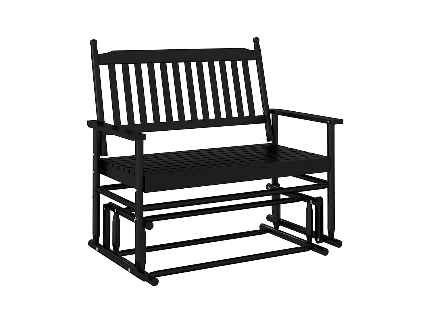 Schuifbankje 118x70x104,5 cm massief populierenhout zwart