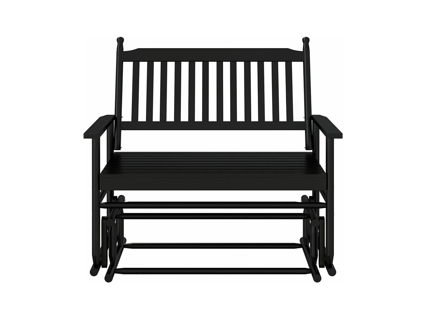 Schuifbankje 118x70x104,5 cm massief populierenhout zwart