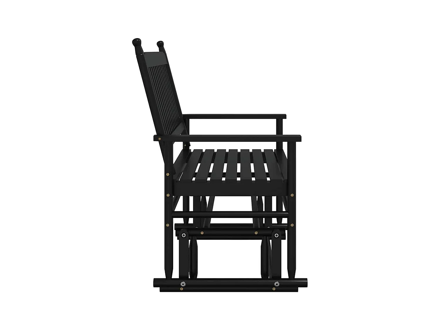 Schuifbankje 118x70x104,5 cm massief populierenhout zwart